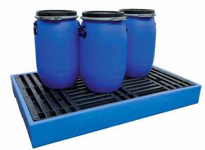 Lekbak vloersysteem - 4 vaten van 60 liter